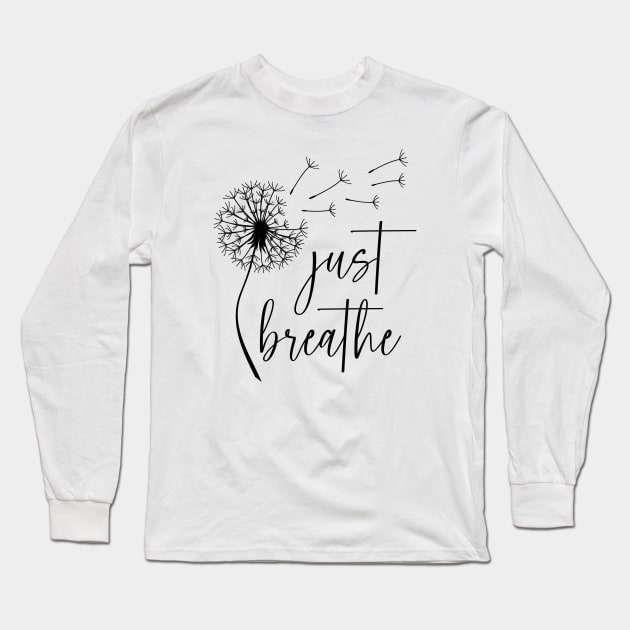 Just Breathe Dandelion Yoga Long Sleeve T-Shirt by uncommontee